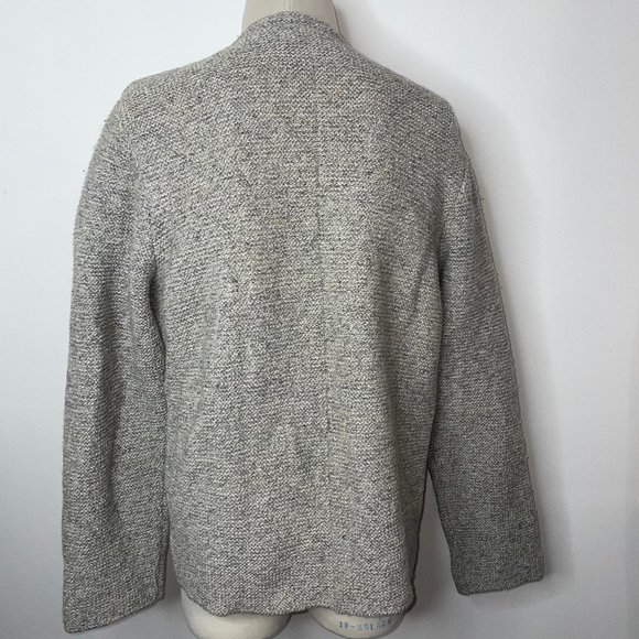 Alchemy Mens Size M Wool Blend Knit Cardigan Sweater Tan/Gray Full Zip - Picture 6 of 16
